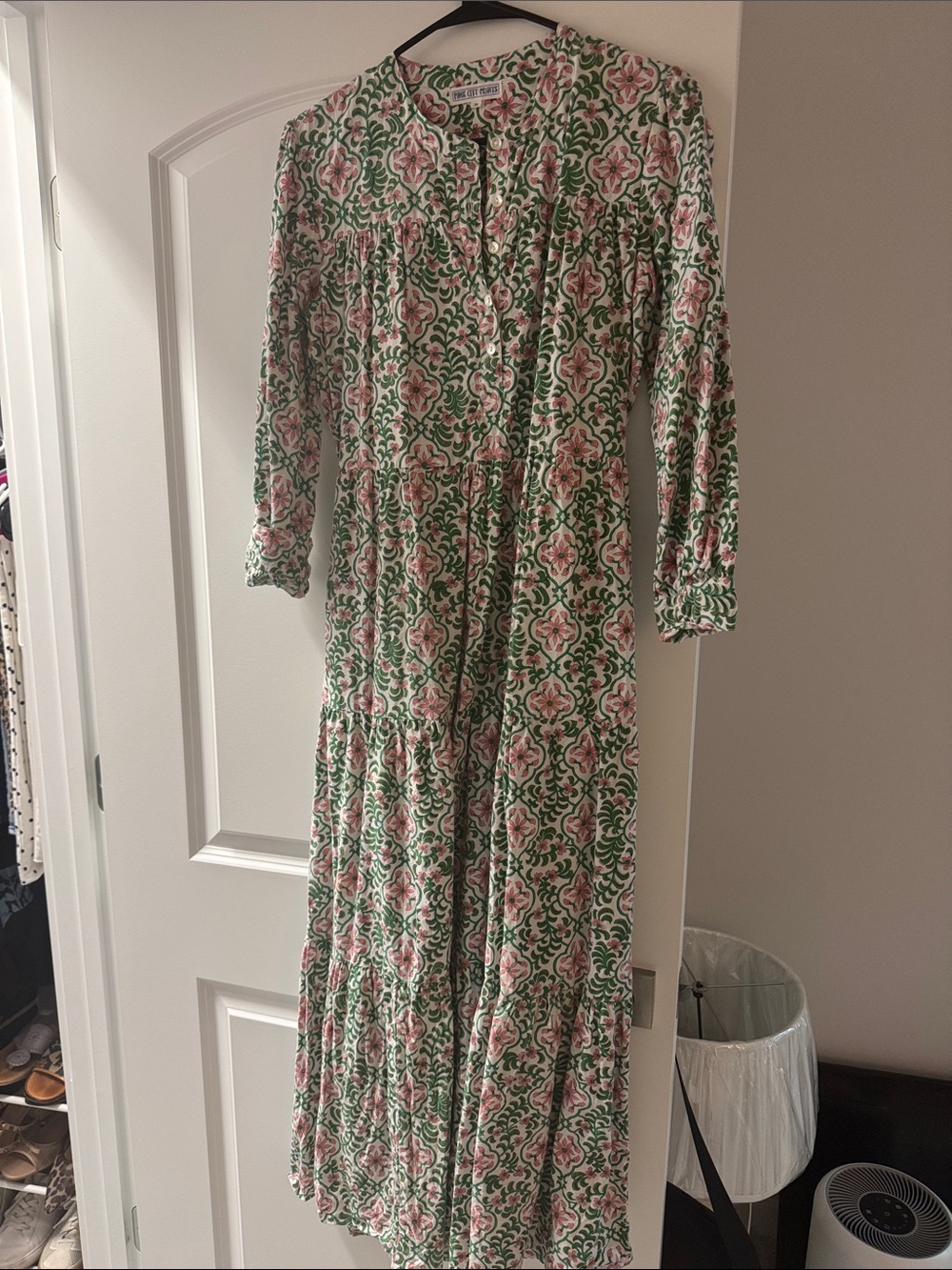 Women’s Green & Pink Floral Maxi Dress by pink city prints